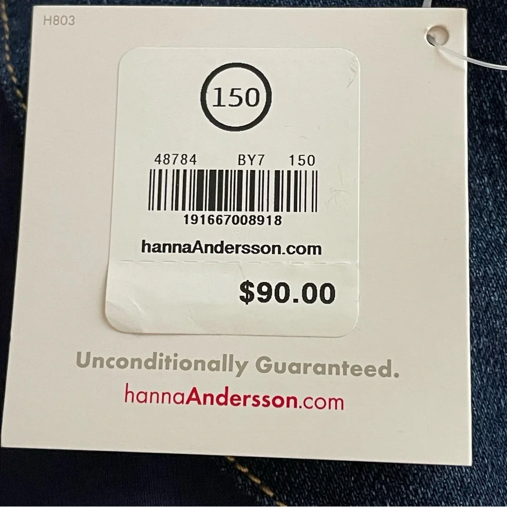 Hanna Andersson | Blue Denim Jersey Lined Faux Fur Collar Jacket New